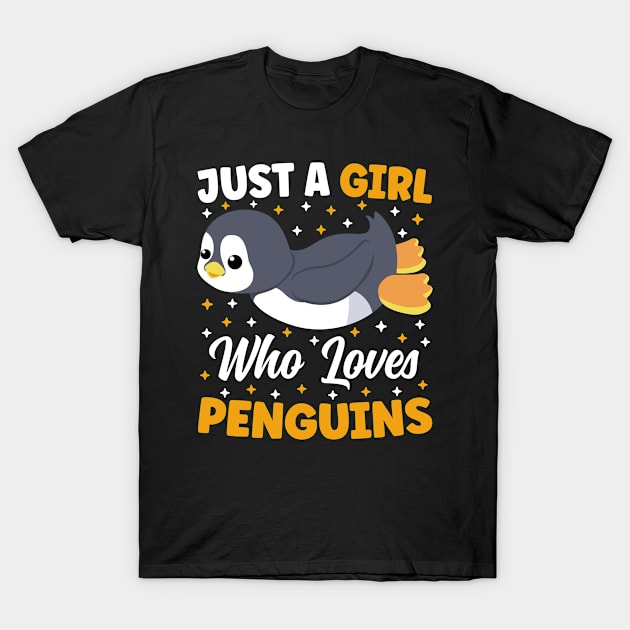 Just A Girl Who Loves Penguins Cute Kawaii Penguin Lover T-Shirt by MintedFresh